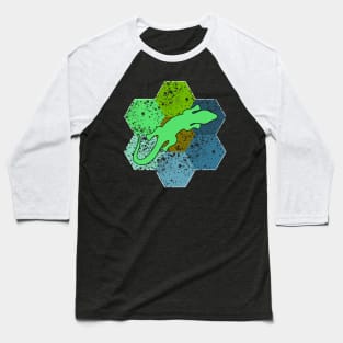 Retro Lizard Flower Baseball T-Shirt